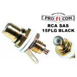 RCA SAS 15FLG BLACK Pro.fi.con socket golden plated female οικονομική επίχρυση θηλυκή υποδοχή με μόνωση από το σασί σε μαύρο χρώμα μονωμένο φις